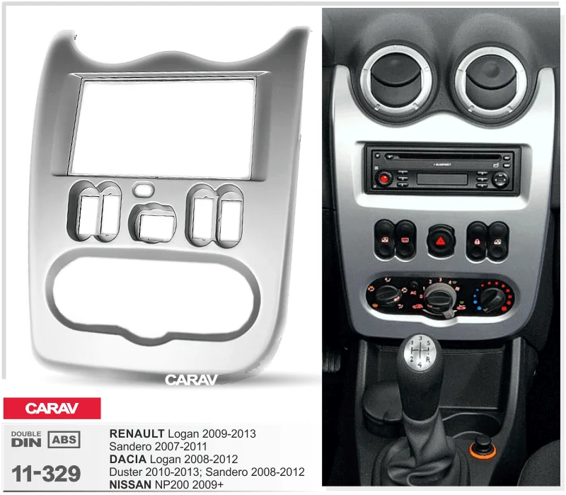 CARAV 11-329 Высокое качество радио фасции для RENAULT Logan/DACIA Logan/NISSAN NP200 стерео фасции Dash CD отделка установочный комплект