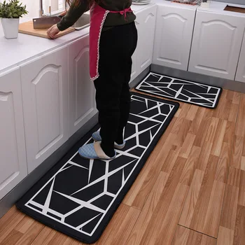 

2019 2PCS/Set Hot Selling Kitchen Mats Door Bathroom Carpet Absorbent Slip-resistant Doormats Modern Kitchen Mat in The Hallway