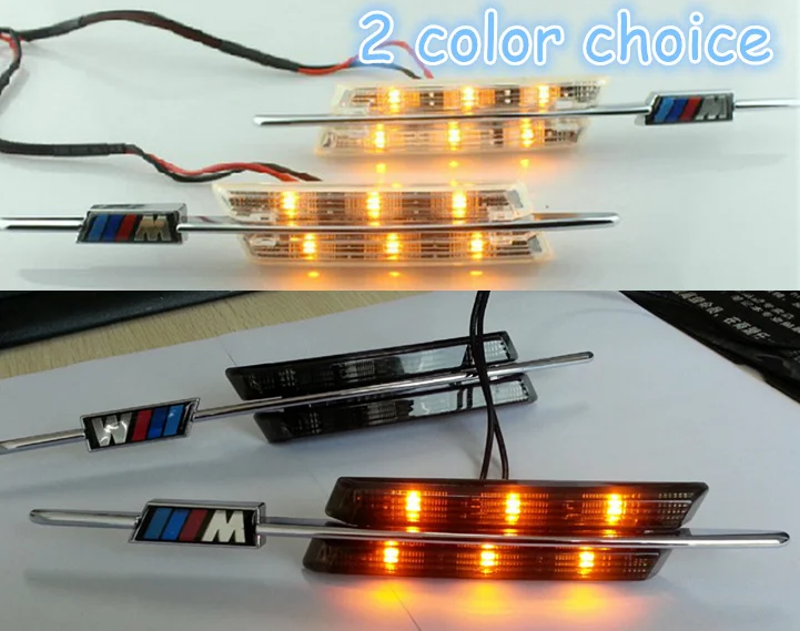 

2 color for choice!! Error Free LED side Marker light Turn signal lamp for BMW E81 E82 E87 E88 E90 E91 E92 E60 E61 with M logo
