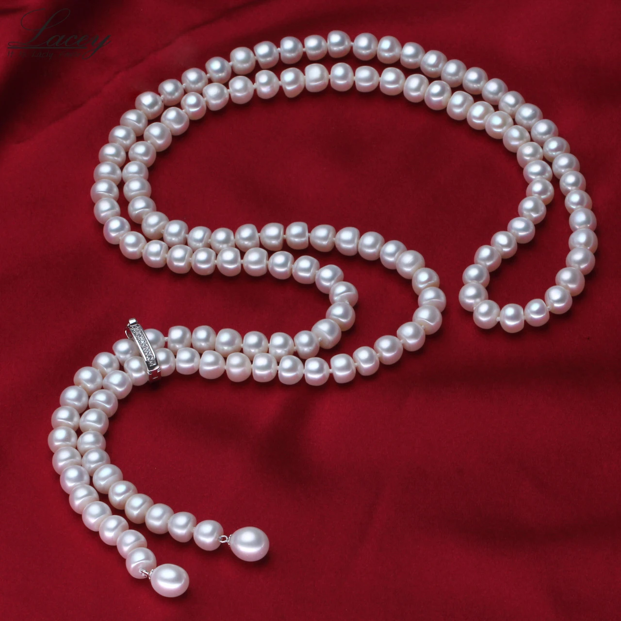 900 мм Модное Длинное жемчужное ожерелье с кисточкой, натуральный пресноводный жемчуг, 925 пробы серебряные ювелирные изделия для женщин, массивное ожерелье, подарок