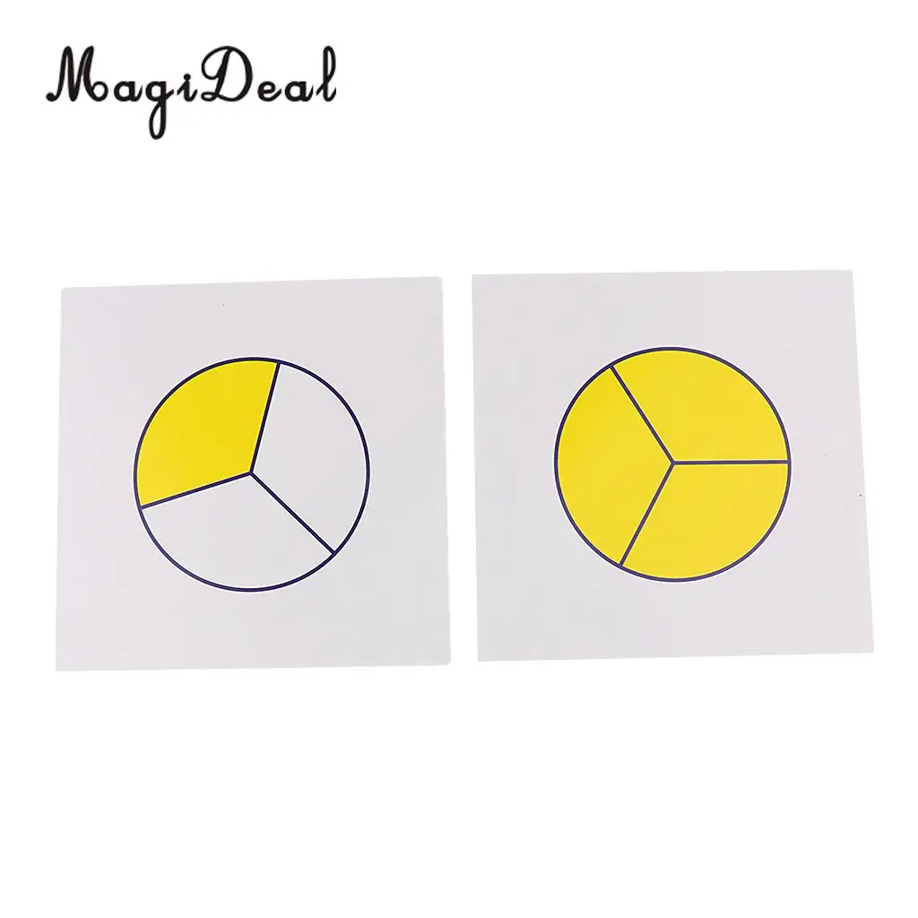 MagiDeal 1 Set Montessori Math Teaching Aids Kids Early Childhood Education Digital Fraction Card for Learning Mathematics Toy