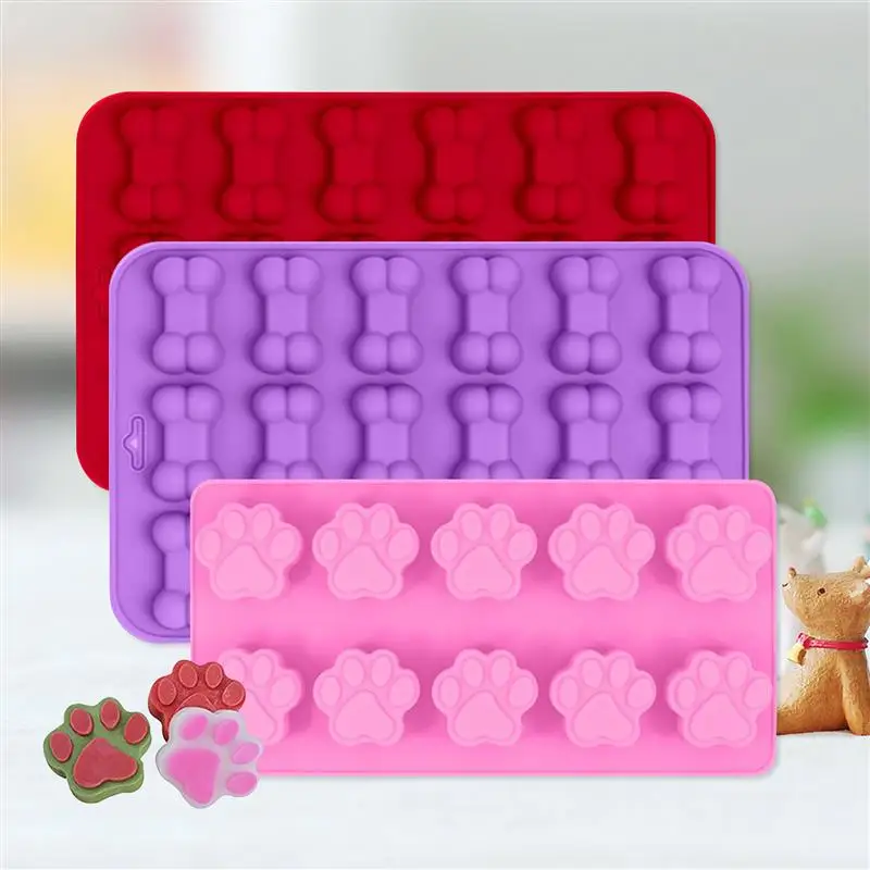 Buy 3PCS Puppy Dog Paw and Bone Ice Trays Silicone Pet