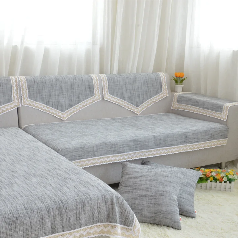 

Hollow Simple color anti-skid sofa cushion lace Sofa towel pure grey color Mosaic lace Sofa cushion 2016 summer new