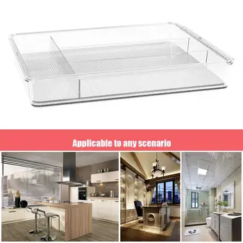 

High Quality Adjustable Compartment Drawer Daily Supplies Storage Box Kitchen Desk Tableware Organizer
