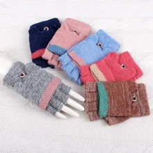 REALBY зимние перчатки без пальцев для взрослых девочек брендовые перчатки милые яркие цвета рук теплые осенние мягкие хлопковые Glvoes женские перчатки