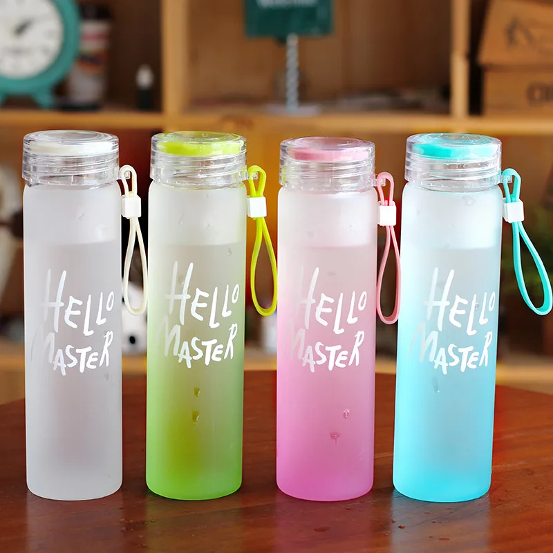 

Sports Water Bottel with and cover lid Milk Coffee Tea Travelling Climbing Cycling Water bottle Glass Drinkware BPA Free gift