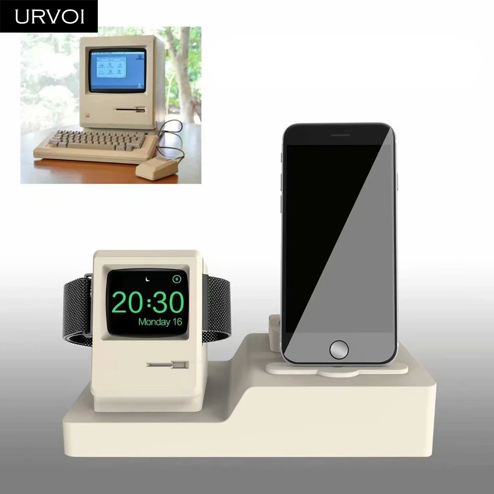 Держатель URVOI 3 в 1 для Apple Watch series 5 4 2 подставка iPhone держатель часов Airpods ПК домашняя