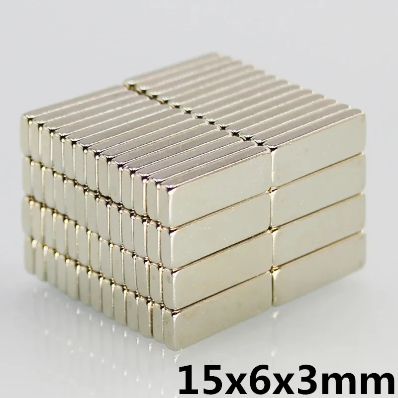 10 шт. 15x6x3 мм сильные N35 неодимовые магниты Блок Редкоземельные DIY мощный постоянный магнит