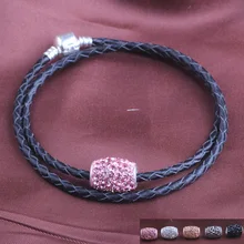 Модные Туфли-лодочкой, смесь хрустальные подвески плетеный Канат из натуральной Кожаные браслеты, бижутерия Для мужчин и Для женщин браслеты