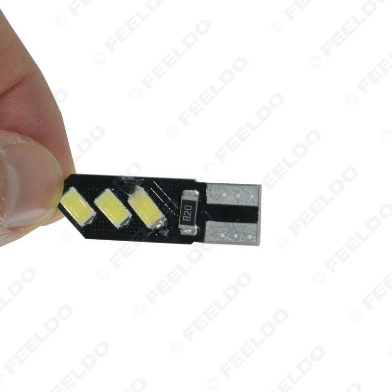 FEELDO 2 шт. DC12V T10 194 3 Вт 6SMD 5630 автомобильная светодиодная лампа Canbus без ошибок 7