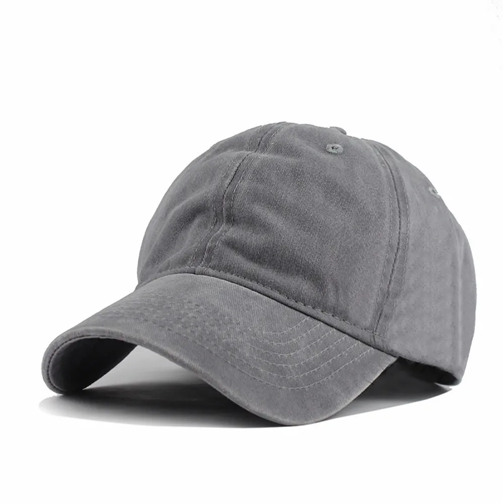 Classic Style Baseball Cap All Cotton Solid Color Sunscreen Made Adjustable Men Women Low Hat gorras para hombre