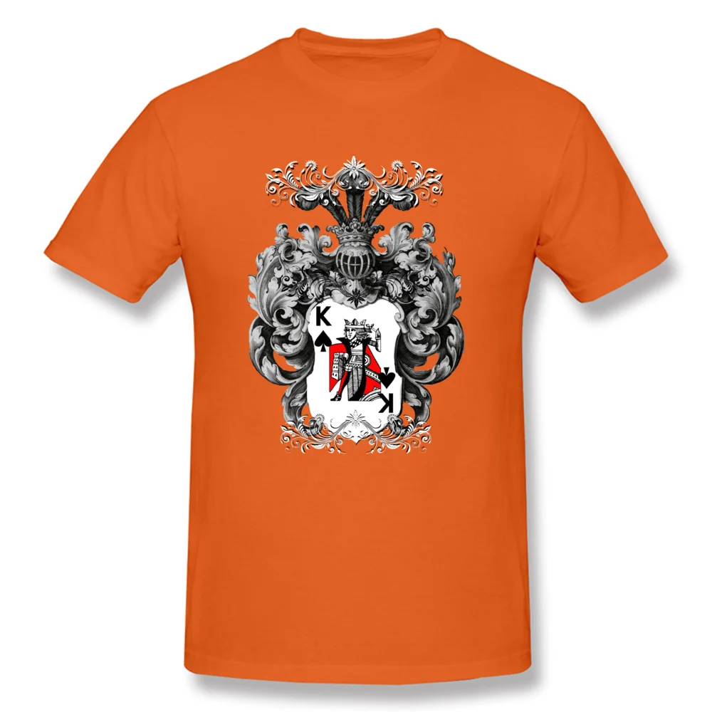 Poker king Special Mens T Shirt Round Neck Short Sleeve 100% Cotton Tops Tees 3D Printed Tops Shirts Drop Shipping Poker king orange
