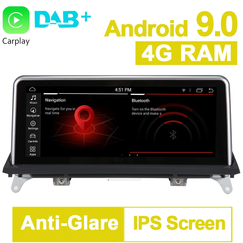 PX6 10.25&quot 4G RAM Android 9.0 System Car GPS Navigation Media Stereo Radio For BMW X5 E70 X6 E71 2007- 2010 with CCC |