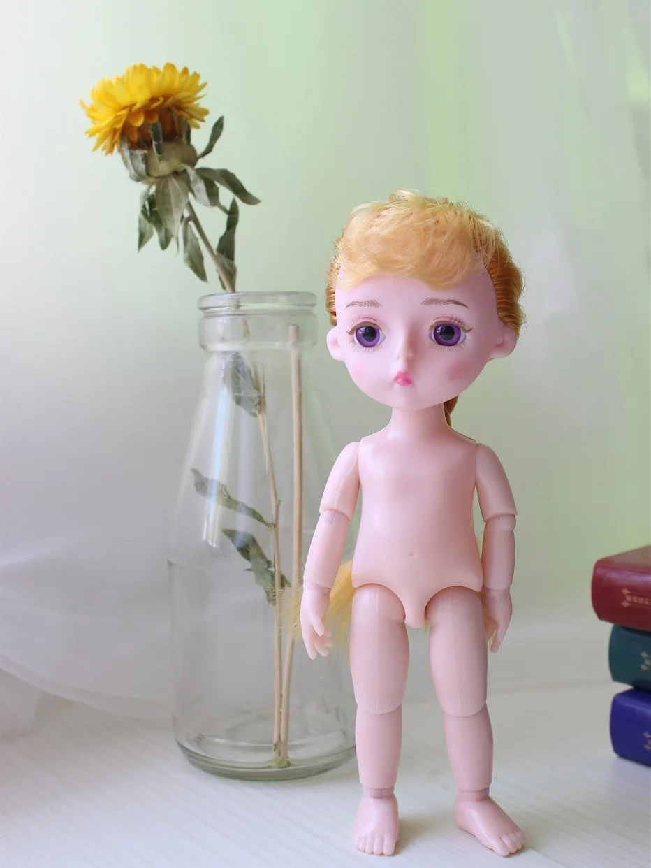 Random-gold2 1/12 BJD кукла 15 см золотые волосы девушки куклы 14 суставов тела Обнаженная Bjd кукла случайный один набор одежды одна пара обуви детские игрушки для девочки - Цвет: Random-gold2