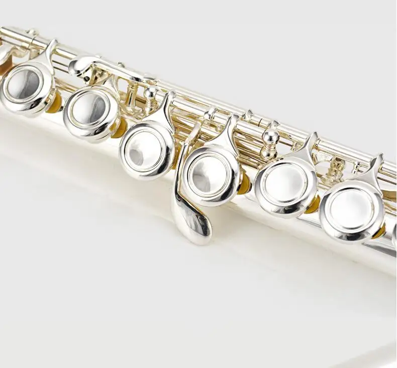 

NEW Hot Flute musical instrument JBFL-601 Flute16 over C Tune E-Key Flute Silver Plated music professional shipping