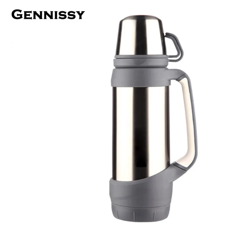 GENNISSY Stainless Steel Insulated Thermomug 1000ml/1200ml Thermo Vacuum Flask Thermoses Coffee