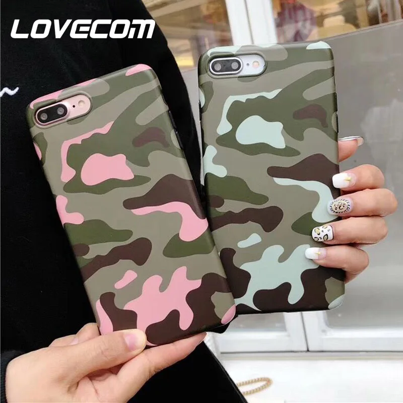 

LOVECOM Camouflage Color Case For iPhone XS Max XR XS X 6 6S 7 8 Plus Full Body Vintage Soft Phone Back Cover Cases