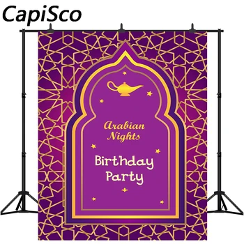 

Capisco Magic Genie Theme Birthday Backdrop Photography Arabian Nights Baby birthday Party Table Decor Background Photo Studio