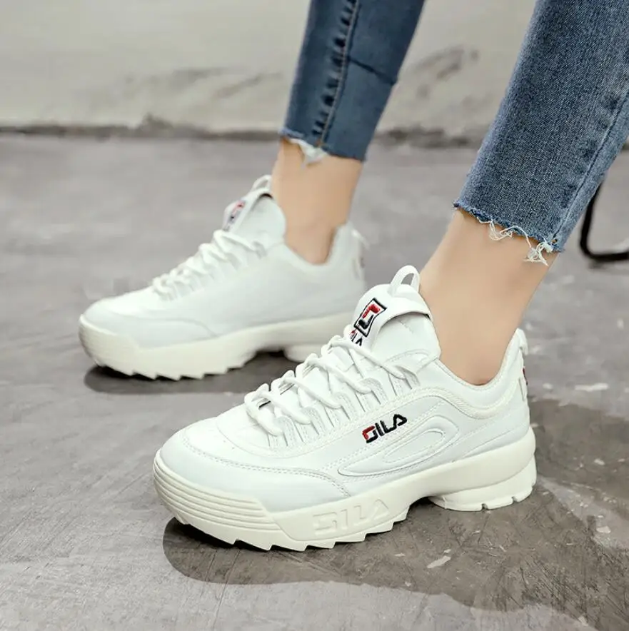 

NAUSK 2018 Shoes White Shoe Women Fashion Brand Retro Platform Sneaker Lady Autumn Footwear Black Breathable Chaussure Soft
