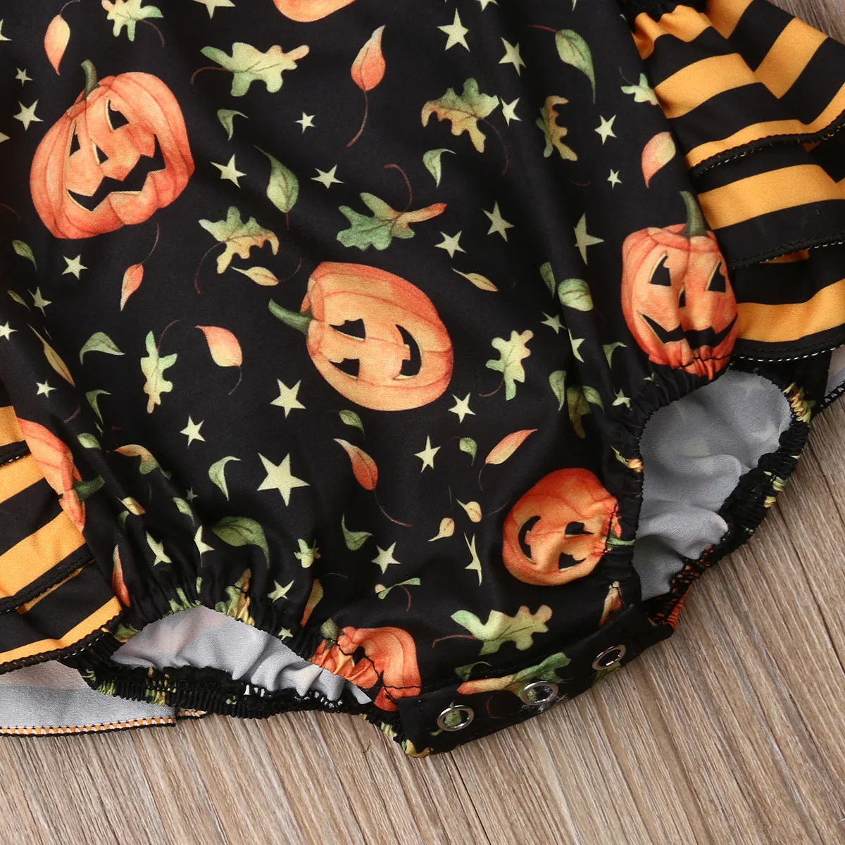 Baby Summer Clothing Halloween Infant Kids Baby Girl Boys Pumpkin Bodysuit Ruffles Short Sleeve Jumpsuit Newborn Clothes