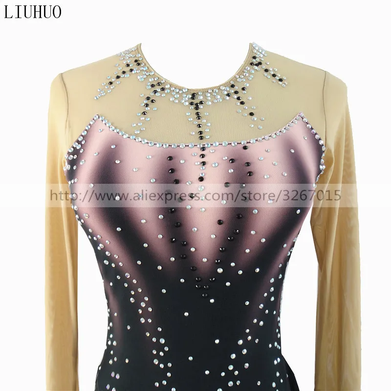Figure Skating Dress Customized Competition Ice Skating Skirt for Girl Women KidsBlack gray gradient color Sparkling rhinestones Figure Skating Dress Customized Competition Ice Skating Skirt for Girl Women KidsBlack gray gradient color Sparkling rhinestones