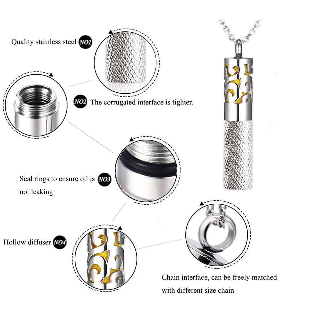 Флакон Колье аромараспылитель контейнер эфирного масла кулон ожерелье 316L из нержавеющей стали ароматерапия Locket с войлочные прокладки духи