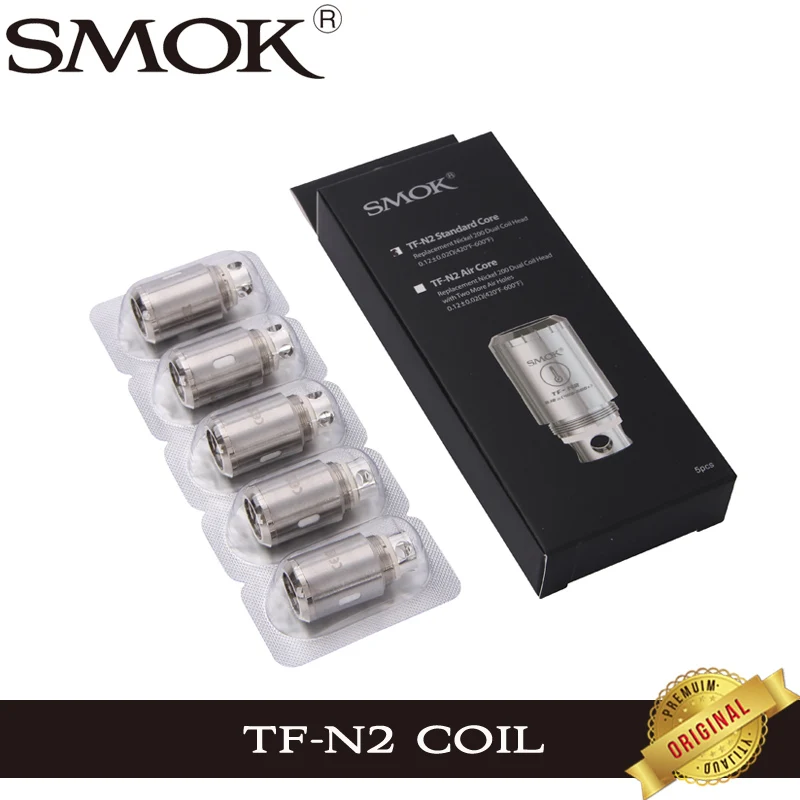 

5PCs/lot Original SMOK TFV4 Coil Head TF-N2 Nickel 200 Coil Head Standard Core Air Core for TFV4 Atomizer Tank