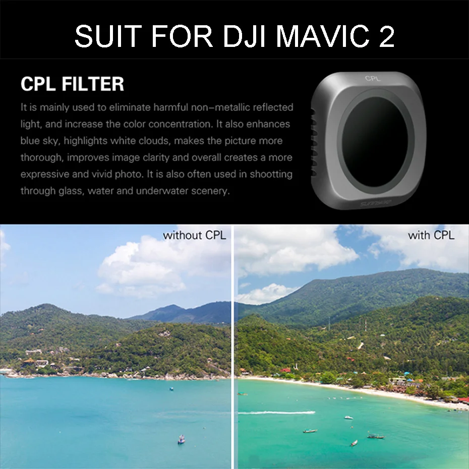 Фильтр для дрона Mavic2 Pro фильтр ND8 ND16 ND32 CPL защита от УФ лучей оптического стекла DJI