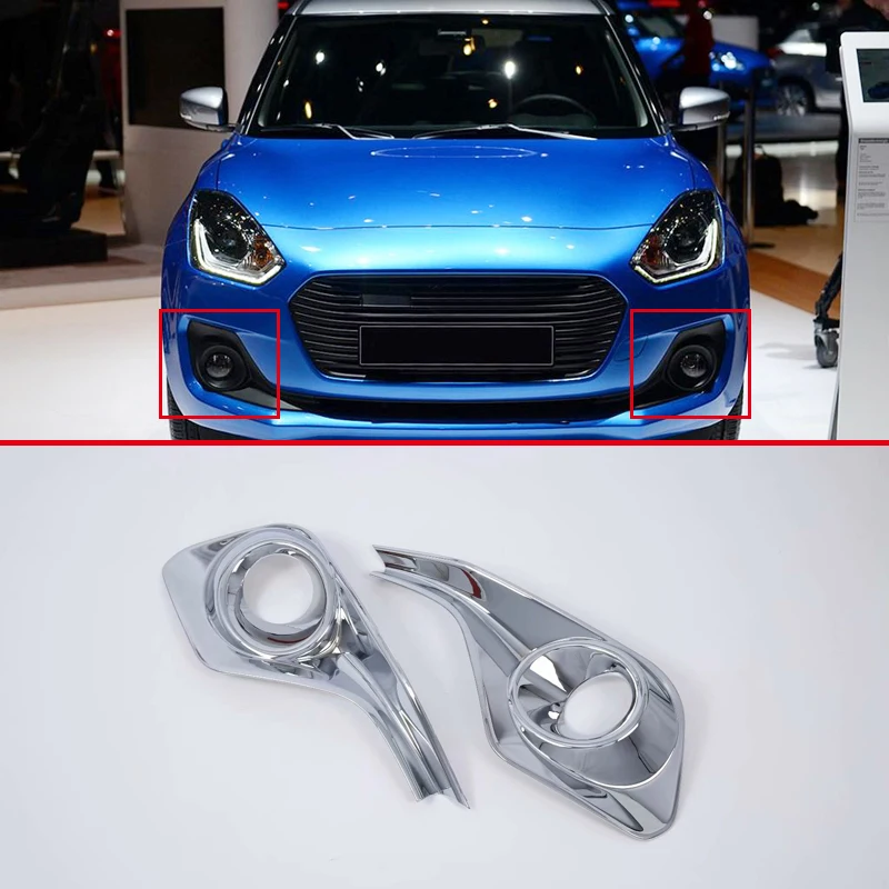 ABS Chrome Front Fog Light Lamp Cover Trim 2pcs for Suzuki Swift