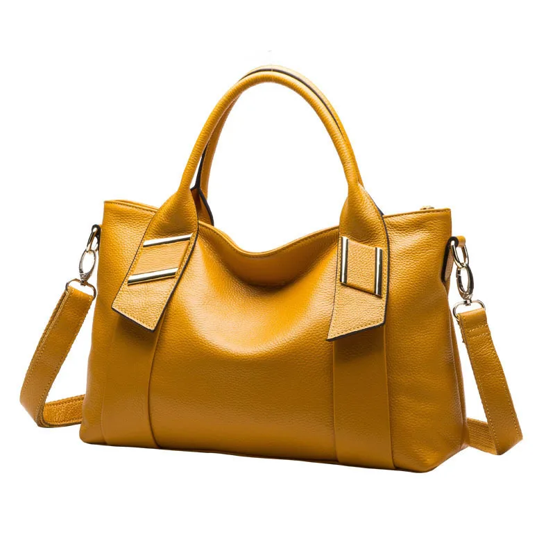 European Style Women Genuine Leather Tote Bags Fashion Designer