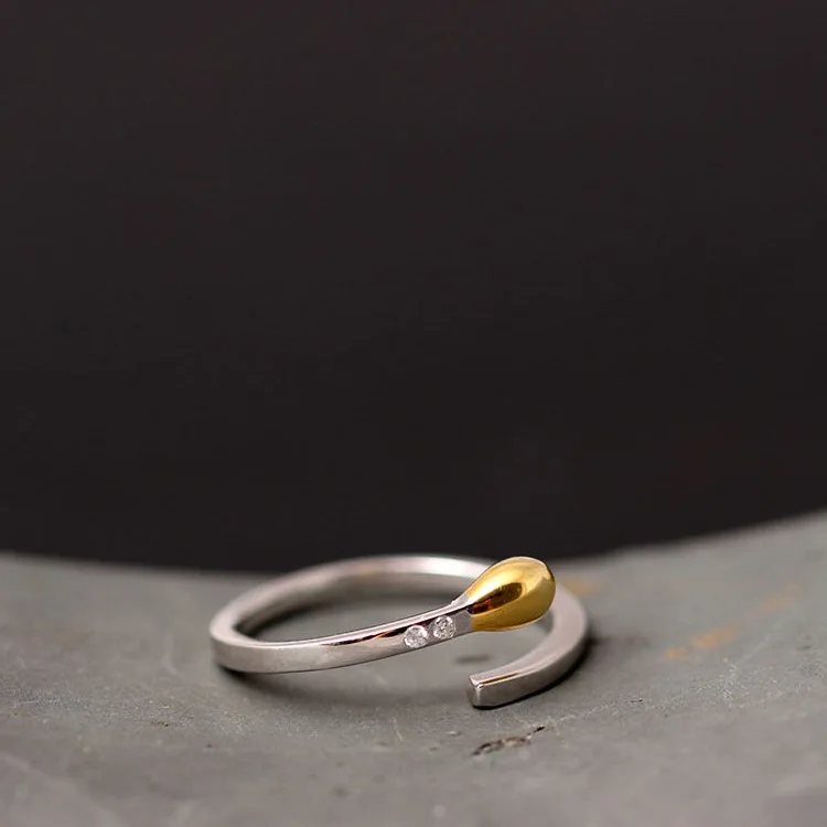 

925 Sterling Silver Matchstick Shape Open Rings For Women High Quality Personality Lady Gift Bague Femme