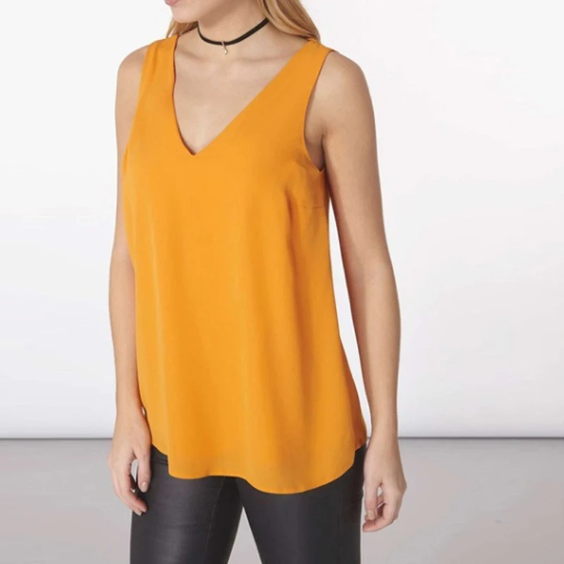 

Fashion Summer Women T Shirt Casual loose Sleeveless Top Vest Sexy V-Neck Tee shirt Fashion Cross Female Solid Color T-shirt