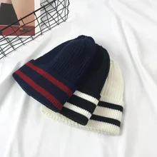 Мужская шапка Skullies шапка зимняя вязаная шерстяная шапка плюс бархатная шапочка Толстая полосатая Лыжная спортивная шапка шапки для мужчин