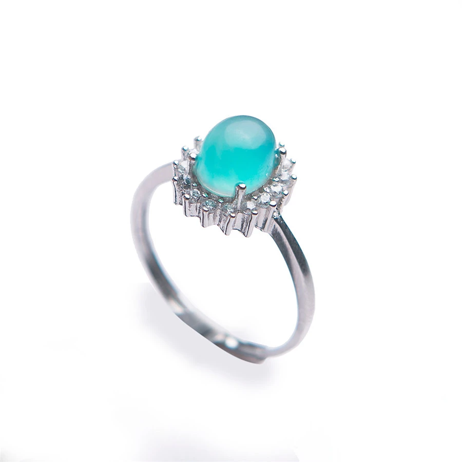 Natural Ice Amazonite Gemstone Crystal Rings For Women Men Adjustable Size Party Wedding 925 Sterling Silver Ring Rings Aliexpress