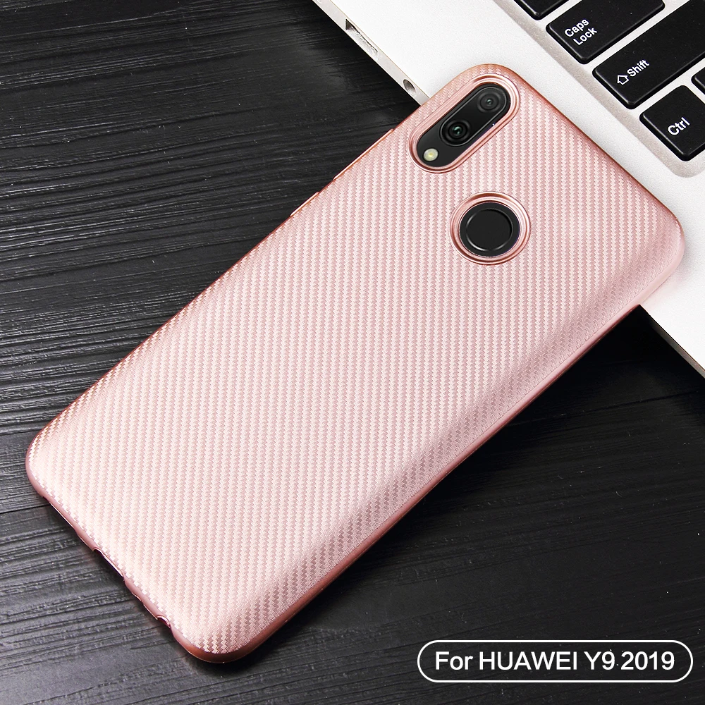 Case For Huawei Y9 2019 Coque Carbon Fiber Soft TPU Silicone Case For Huawei Y9 2019 Y 9 Y92019 JKM-LX1 JKM LX1 6.5 Back Cover  (2)