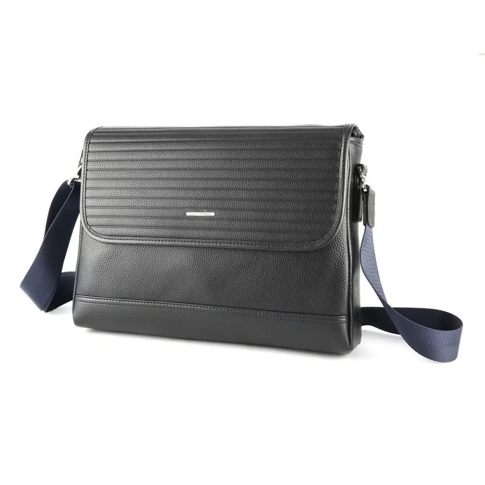 

Plover Solid Color Unisex Business Bag Soft Cowhide Leather Zippered Crossbody Bag with Adjustable Strap GD9866-3L