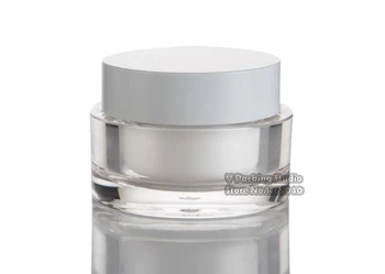 

100pcs/lot 30g/ml Transparent acrylic cream jar with cap, face cream bottle empty Jar high quality cosmetics packing,