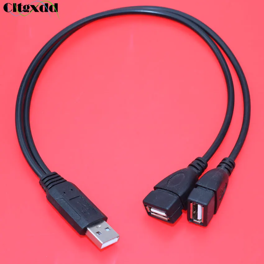 

Cltgxdd 1PCS Cable HUB USB 2.0 Type A 1 Male to 2 Double Dual USB Female Y-Splitter Data Sync Charging Extension Cable Cord