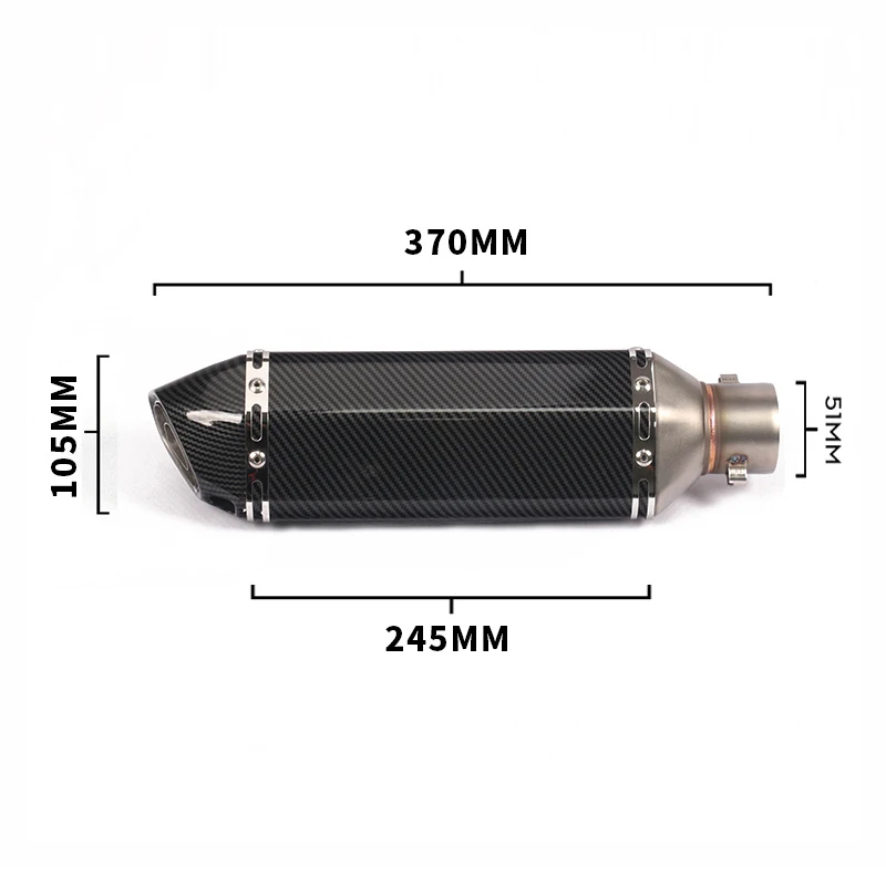 310 370 470 570 мм глушитель мотоцикла глушитель выхлопной трубы 51 мм трубы из нержавеющей стали хвост Escape съемный дБ убийца Байк ATV