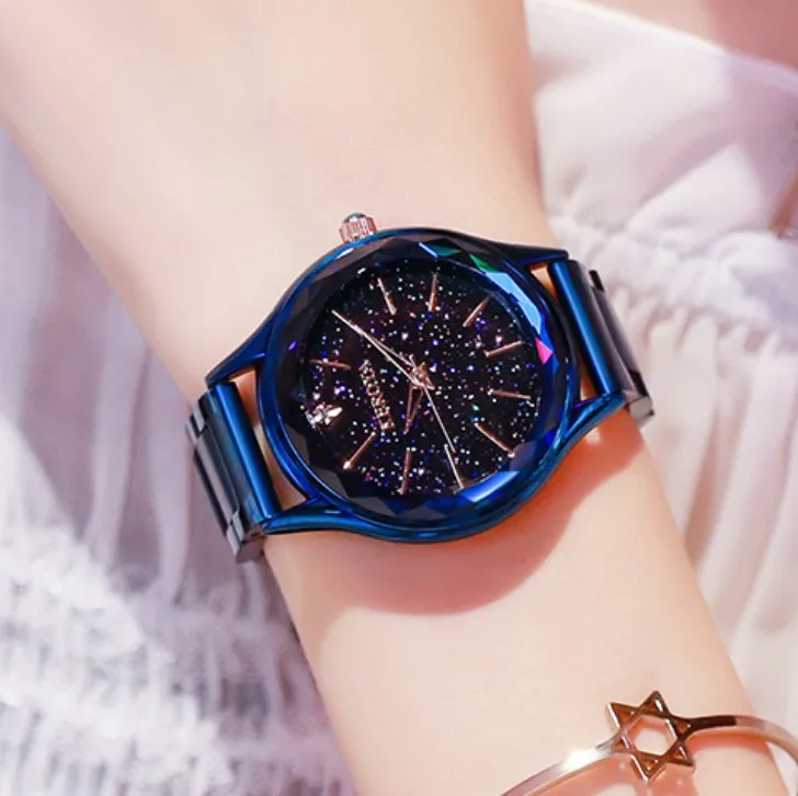 

2018 new watch stainless steel gold purple blue retro fashion dress watch Relogio Feminino luxury gift colorful sports watch