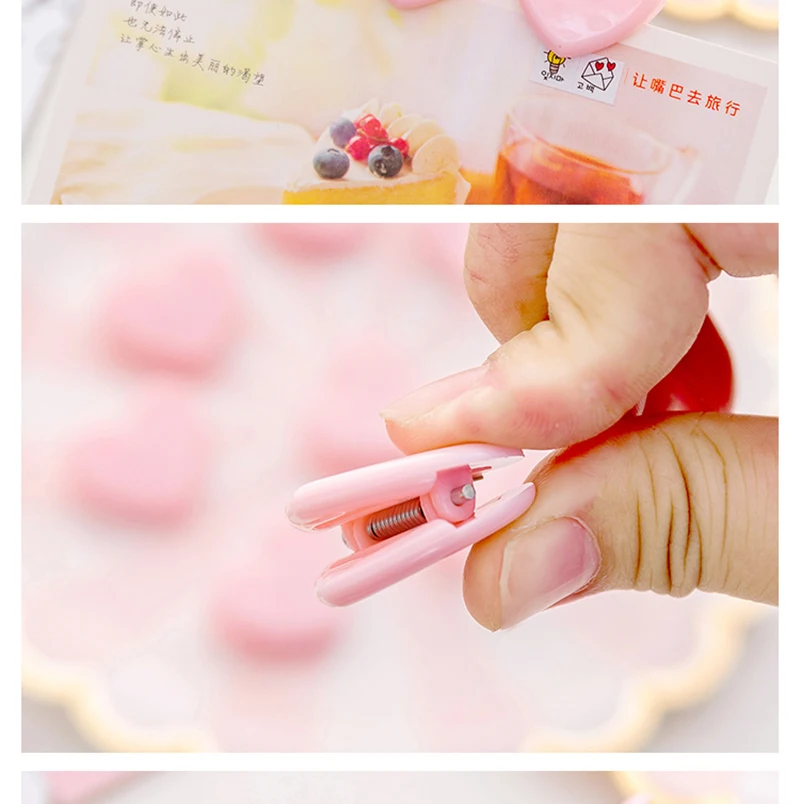 10 шт мини-милый розовый пласт любящее сердце зажим скрепки для бумаг фото висит Office Бумага с информацией хомуты Весна Стикеры для заметок