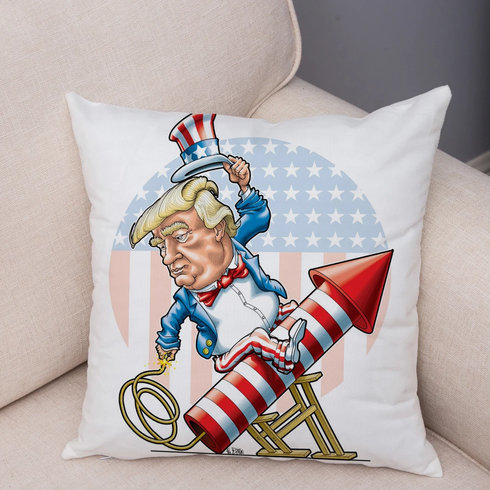 Мультфильм Американский Трамп наволочка для дивана домашний супер мягкий плюшевый Декор Бросок Наволочка принт подушка с портретом Чехол