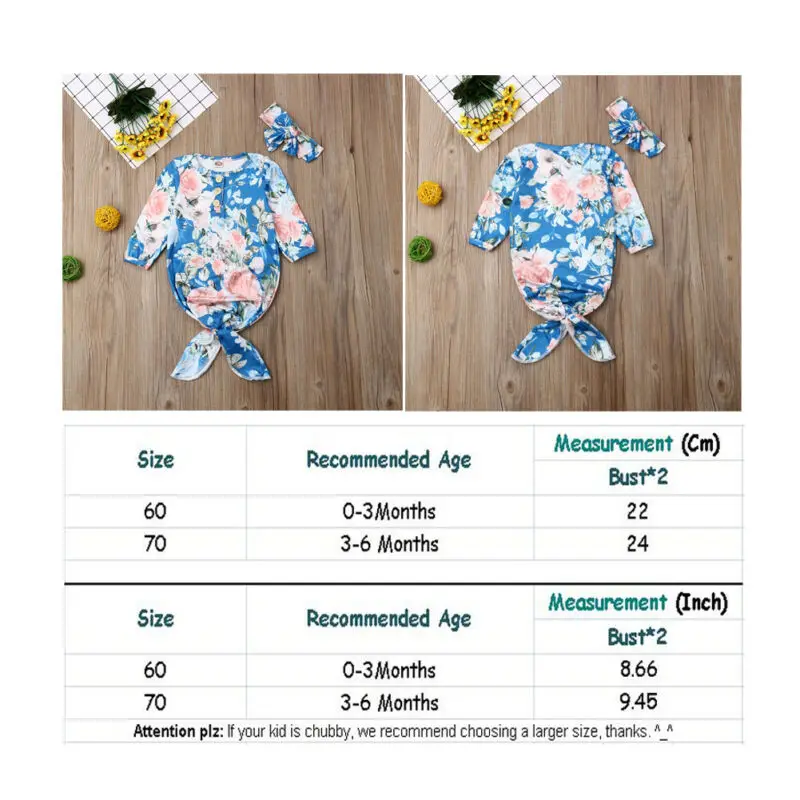 Focusnorm/повседневная одежда для сна для новорожденных девочек от 0 до 6 месяцев пеленки с цветами, спальный мешок, повязка на голову