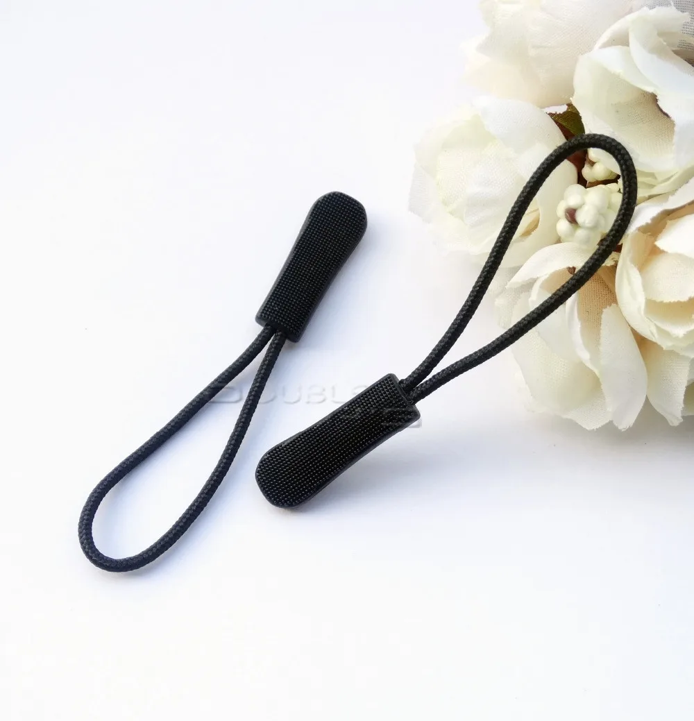 10pcs/lot Plastic Zipper Pull With Strap For Backpack Gym Suit Garment Accessories