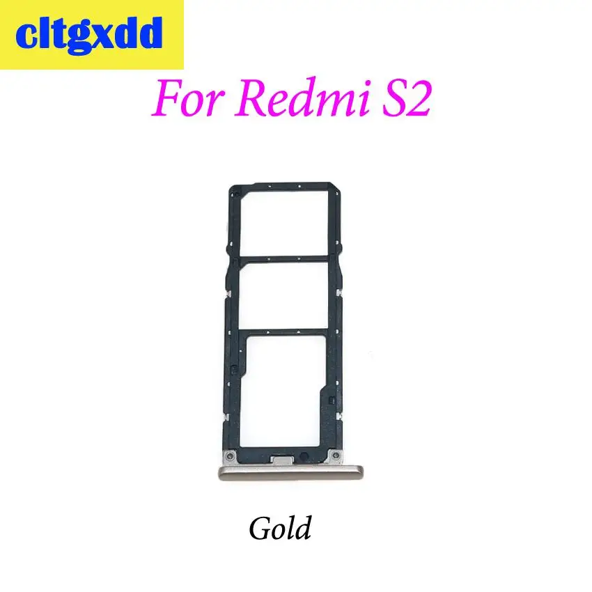 Gold Cltgxdd цельнокроеное платье Новинка лоток sim-карты+ Micro SD Держатель для карт для Xiaomi Redmi S2/Y2 лоток-держатель для сим-карты заменитель адаптера Запчасти - Цвет: Gold