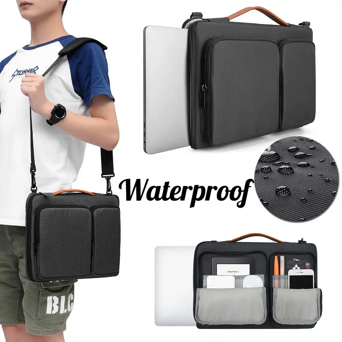 

14 inch Laptop Shoulder Bag for MacBook Air 14 inch Display for MacBook Pro Waterproof Shockproof Notebook Sleeve Bag Briefcas