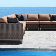 Роскошная мебель для гостиной круглый Угловой диван из ротанга