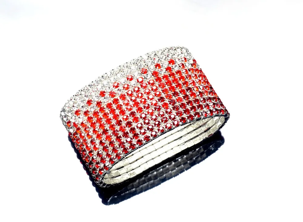 SIZZZ New Hot stretch wide rhinestone red crystal bracelet&bangles for women