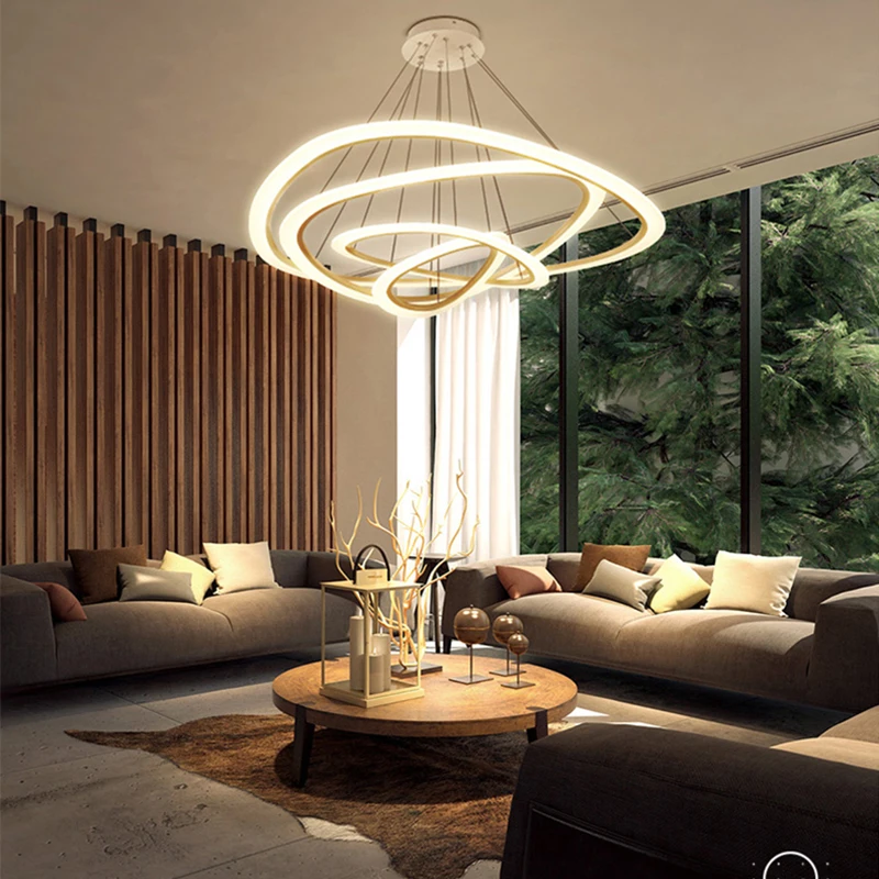 

Restaurant Bar Dining Room Kitchen Room Chandeliers Modern Led White Color Auminum Body Hanging Pendant Chandeliers