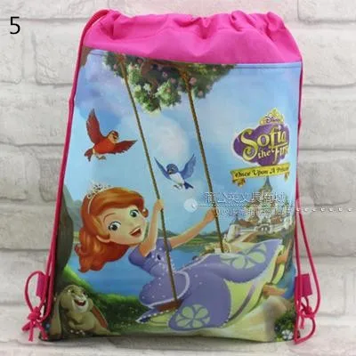 Бесплатная доставка 24 шт./лот софия первый принцесса шнурок плюшевые рюкзак